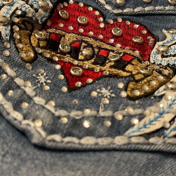 SKY Ladie’s Classic Pocket Bling Bootcut Jeans - Picture 6 of 12